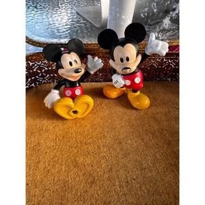 Vintage Mickey Mouse PVC Figures Pair Walt Disney‎ Productions 1980s